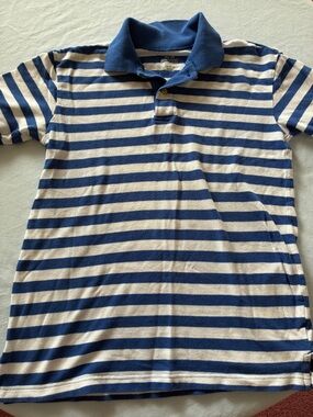 Place Navy and White Striped Polo Shirt